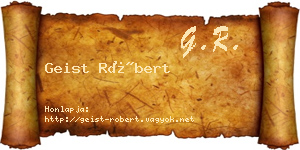 Geist Róbert névjegykártya